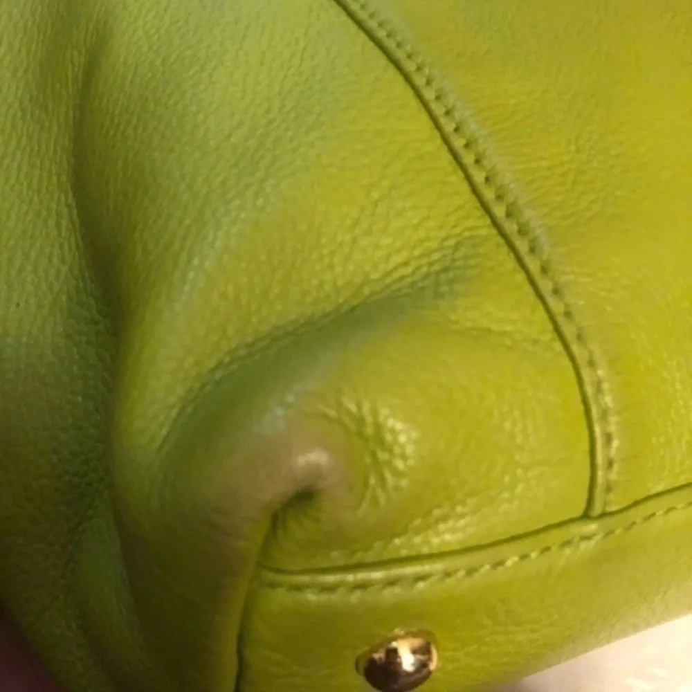 Michael kors lime green leather east west tote bag